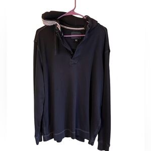 Banana republic, three button Henley hoodie, navy blue, extra large